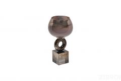 71PN-3114 Подсвечник стеклянный дымчатый d13*28см