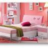Спальня Piccola MK-4618-PI (кровать/МК-4605, тумбочка/МК-4606) 0х0х0 Розовый/Белый