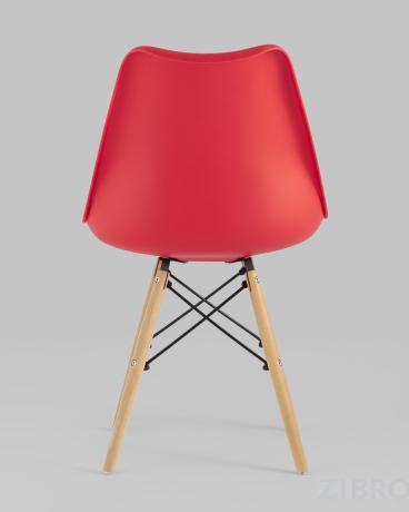 Стул Eames Soft красный обеденный сиденье экокожа ножки из массива бука