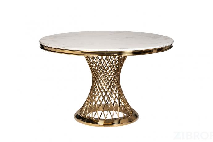 76AR-80551 Стол обеденный иск.мрамор Bianca Luna/зол d120*75