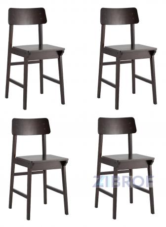 Стул ODEN Wood, цвет эспрессо, массив гевеи, 4 шт.