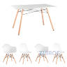 стол Eames 120*80, 2 стула Eames DSW, 2 стула Eames DAW