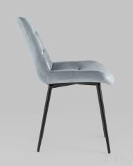 Стул Остин велюр серый обеденный ножки металл черный