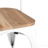 Стул TOLIX WOOD белый глянцевый, каркас металлический, сиденье деревянное