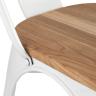 Стул TOLIX WOOD белый глянцевый, каркас металлический, сиденье деревянное