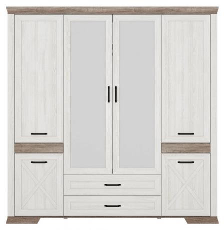 Шкаф платяной Marselle SZF6D2S дуб сонома темный, ясень снежный BRW_70004115