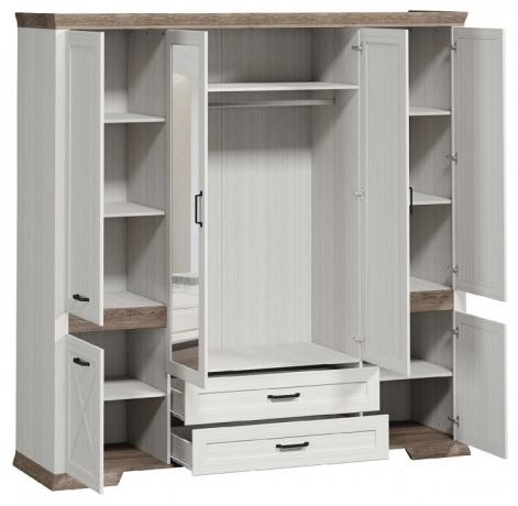 Шкаф платяной Marselle SZF6D2S дуб сонома темный, ясень снежный BRW_70004115