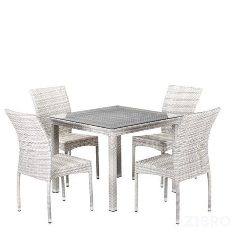 Комплект плетеной мебели T257C/Y380-W85-90x90 4Pcs Latte