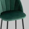 Стул полубарный Логан велюр зелёный ножки металл черный