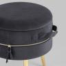 Пуф Тильда с ящиком велюр антрацит ножки из металла цвет золото