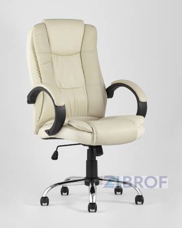 TopChairs Atlant офисное бежевое обивка экокожа, механизм качания Top Gun