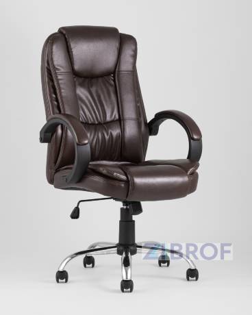 Компьютерное кресло TopChairs Atlant офисное коричневое обивка экокожа, механизм качания Top Gun коричневый