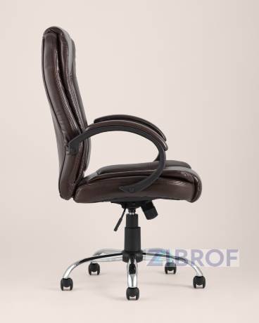 Компьютерное кресло TopChairs Atlant офисное коричневое обивка экокожа, механизм качания Top Gun коричневый