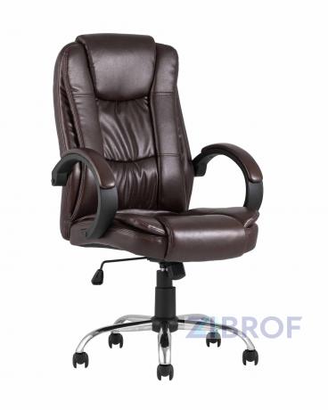 Компьютерное кресло TopChairs Atlant офисное коричневое обивка экокожа, механизм качания Top Gun коричневый