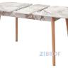 Стол обеденный 29 White Marble раскладной 120-150*75 белый мрамор