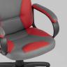 Компьютерное кресло игровое Кронос экокожа серый/красный крестовина пластик