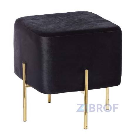 Банкетка черная велюровая GY-BEN7772GOLD-BL