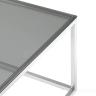 Журнальный стол 120*60 ТАУН серебро каркас нержавеющая сталь столешница закаленное стекло