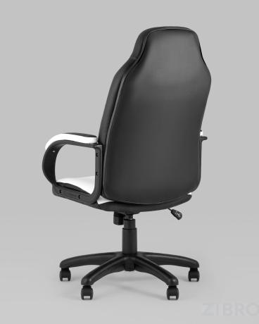 Компьютерное кресло игровое Кронос экокожа черный/белый крестовина пластик