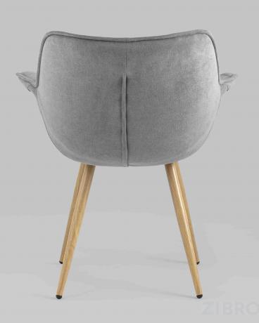 Стул Джулиан NEW серый обивка шенилл ножки из металла с принтом под дерево
