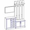 Стенка для прихожей-Р Горизонт ясень шимо светлый, ясень шимо темный BRN_1195