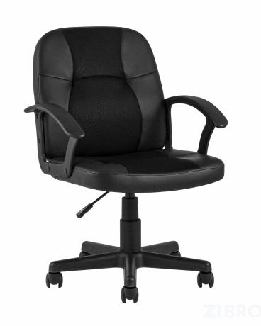 TopChairs Comfort офисное черное в обивке из экокожи с механизмом регулировки по высоте