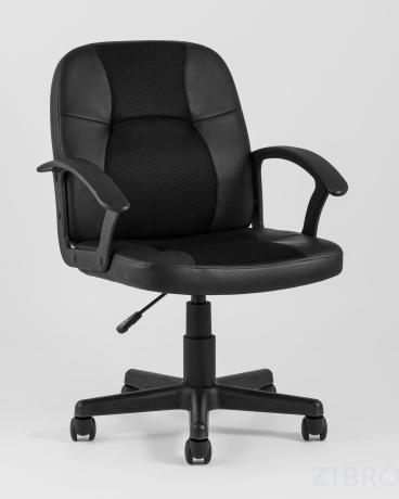 TopChairs Comfort офисное черное в обивке из экокожи с механизмом регулировки по высоте