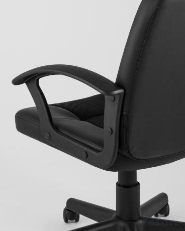 TopChairs Comfort офисное черное в обивке из экокожи с механизмом регулировки по высоте