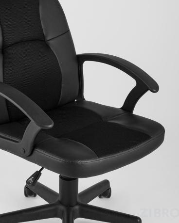 TopChairs Comfort офисное черное в обивке из экокожи с механизмом регулировки по высоте