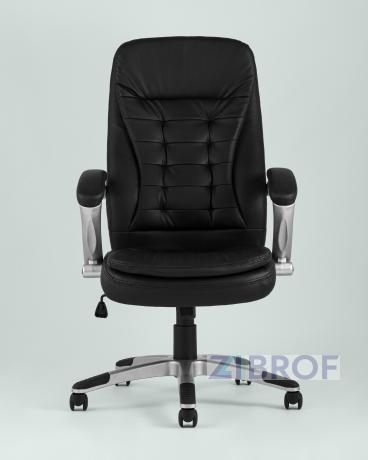 Компьютерное кресло TopChairs Control офисное черное обивка экокожа, механизм качания Top Gun