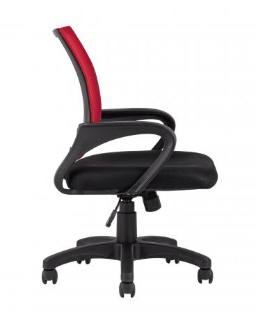 Компьютерное кресло TopChairs Simple офисное красное в обивке из текстиля с сеткой, механизм качания Top Gun