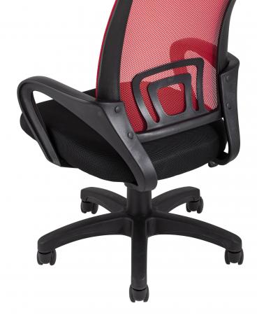 Компьютерное кресло TopChairs Simple офисное красное в обивке из текстиля с сеткой, механизм качания Top Gun