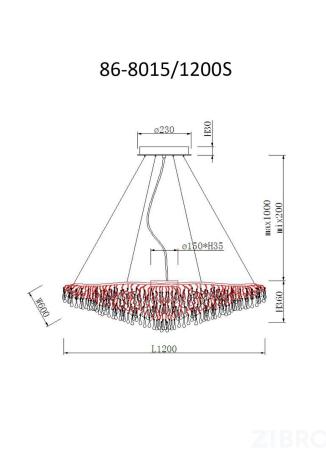 86-8015/1200S Люстра 120*60*h.36см, хром