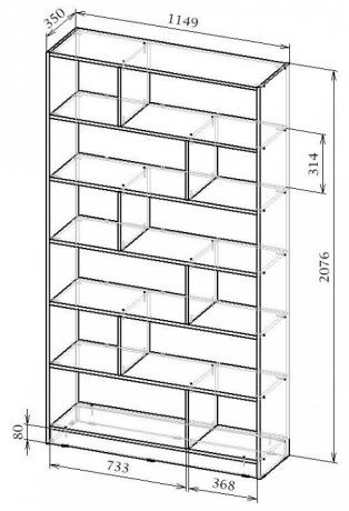 Стеллаж Либерти-6 СТЛ-6 венге MAS_MST-STL-06-R-16VE