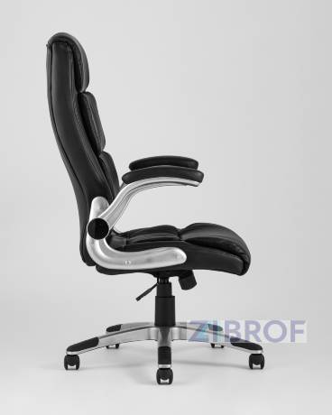 Компьютерное кресло TopChairs Force офисное черное, обивка из экокожи