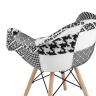 Кресло Eames в стиле пэчворк черно-белое, ножки массив бука
