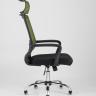 Компьютерное кресло TopChairs Style офисное зеленое в обивке с сеткой, регулировка по высоте и механизм качания Top