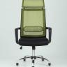 Компьютерное кресло TopChairs Style офисное зеленое в обивке с сеткой, регулировка по высоте и механизм качания Top