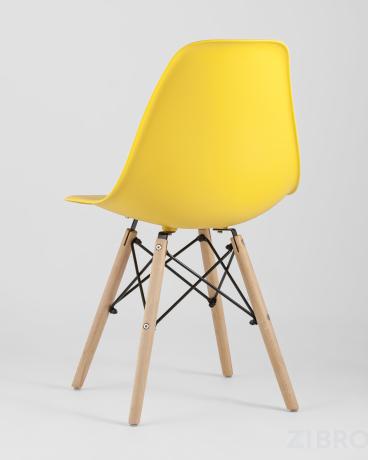 Стул Style DSW желтый, литой полипропилен, стальной каркас, натуральный массив бука