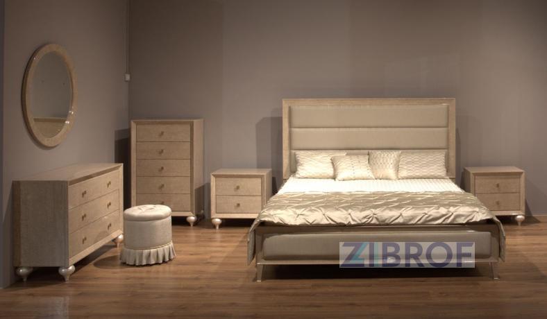 Спальня Валетта 4 МК-2770-BG (кр.180*200/МК-2734+2тумб.60*43*60/МК-2736+комод с зерк.110*43*79/МК-2737+пуф44*44*48/МК-2738) 0х0х0 Бежевый