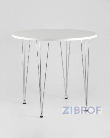 KARAPIRO D80 белый, хромированные ножки, столешница МДФ