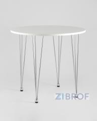 KARAPIRO D80 белый, хромированные ножки, столешница МДФ