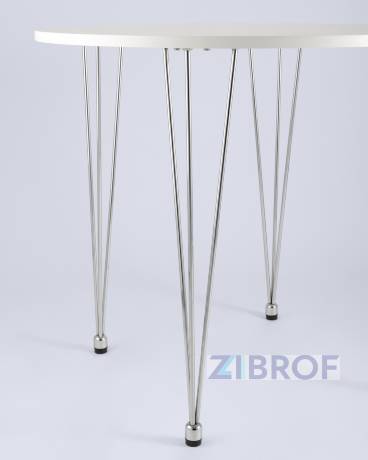 KARAPIRO D80 белый, хромированные ножки, столешница МДФ