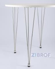 KARAPIRO D80 белый, хромированные ножки, столешница МДФ