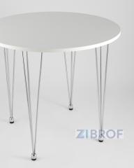 KARAPIRO D80 белый, хромированные ножки, столешница МДФ