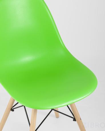Стул DSW светло-зеленый, литой полипропилен, стальной каркас, массив бука