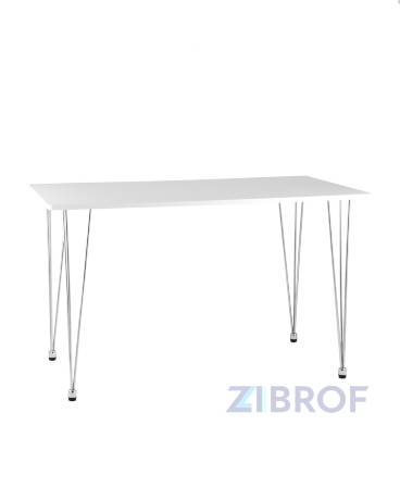 KARAPIRO 120*70 белый, хромированные ножки, столещница МДФ