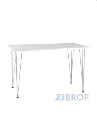 KARAPIRO 120*70 белый, хромированные ножки, столещница МДФ