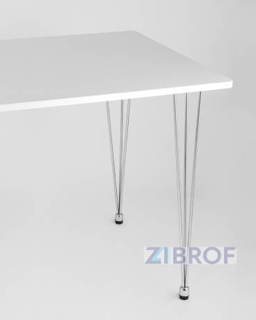 KARAPIRO 120*70 белый, хромированные ножки, столещница МДФ