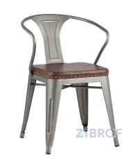Tolix ARMS SOFT с подлокотниками серебристый пластик, металл
